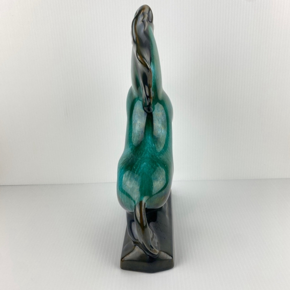 Blue Mountain Horse Medium 12 X 8 inch Vintage Glazed Pottery Figurine Stallion - Picture 4 of 8